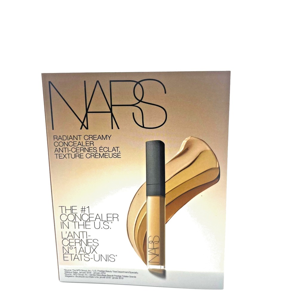 Nars Radiant Creamy Concealer 4 Shades Sample Card Biscuit Caramel Walnut Amande